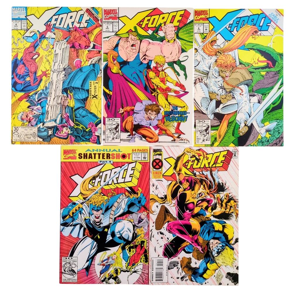 Lot of 5 Marvel Comics X-Force #3 #4 #5 #19 & Annual #1 Shatterstar Cable MCU
